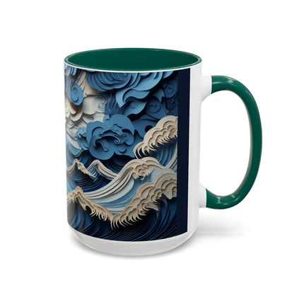 Dramatic Ocean with Crashing Waves Colorful Mugs (11oz, 15oz)
