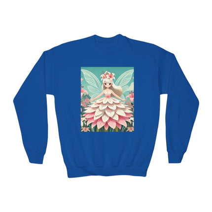 Lily Fairy in Bloom Youth Crewneck Sweatshirt – Grace, Renewal & Gentle Magic