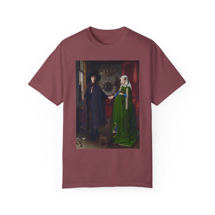 Arnolfini Portrait by Jan Van Eyck Unisex Garment-Dyed T-shirt