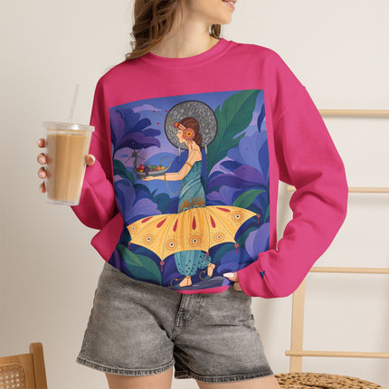 🦋🌿 The Butterfly Garden Offering Crewneck Sweatshirt – Art Deco Botanical Fantasy