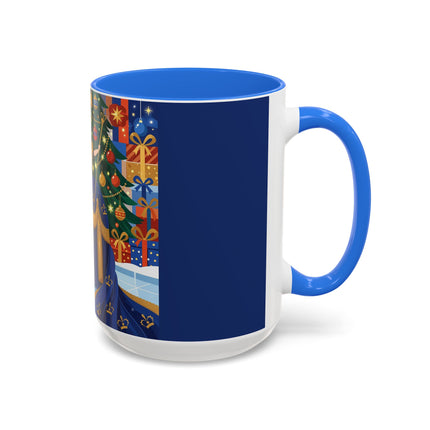 👑🎄 The Christmas Queen Of Golden Bells Colorful Mug – Art Deco Holiday Elegance
