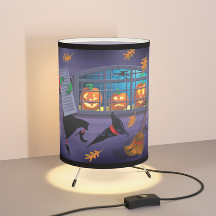 Whimsical Halloween Mischief Tripod Lamp