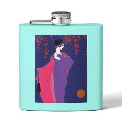 Crimson Shawl Geisha Flask – Elegant Mystery & Vibrant Grace