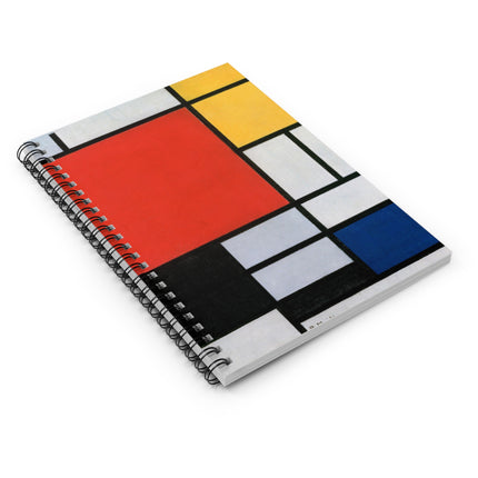 Composition with Red, Yellow, Blue, and Black by Piet Mondrian Spiral Notebook - Ruled Line