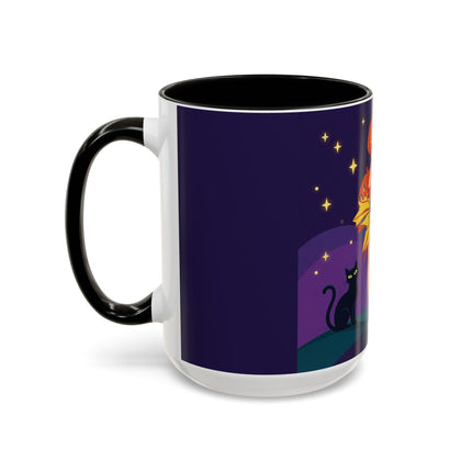 🎃🕯️ Moonlit Pumpkin Masquerade Colorful Mug – Whimsical Halloween Charm