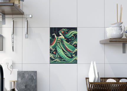 Mermaid Queen Rising from the Deep Ceramic Tile