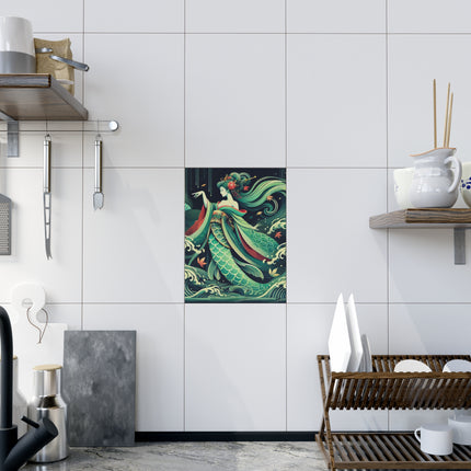 Mermaid Queen Rising from the Deep Ceramic Tile