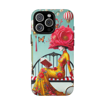 Reading In A Painted Garden Phone Cases