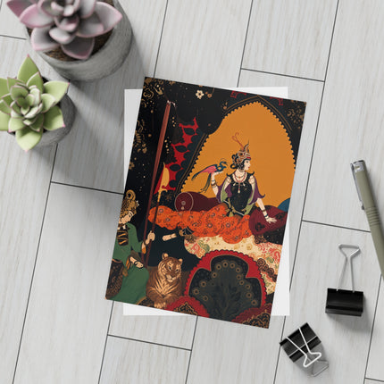 🐅🦚 The Maharani And The Tiger Postcard Bundles – Art Deco Indian Royal Elegance