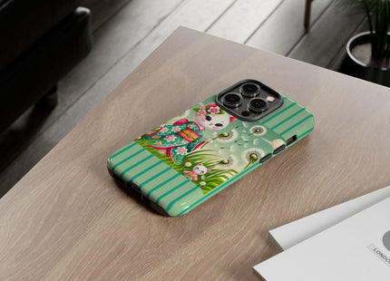 Geisha Kitten and the Dandelion Phone Cases