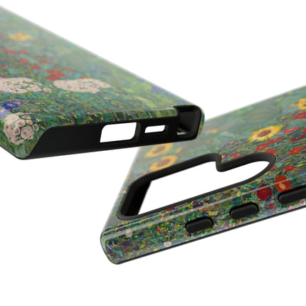 Farm Garden with Sunflowers by Gustav Klimt Phone Cases