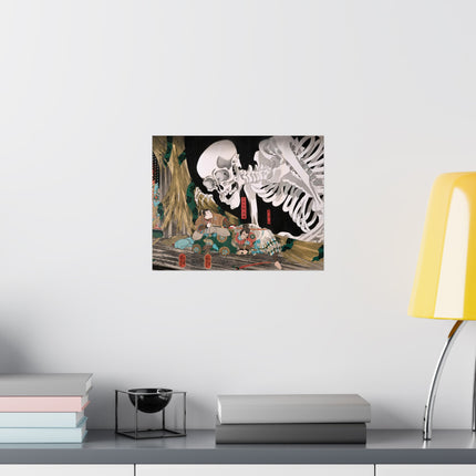 Mitsukuni Defying the Skeleton Spectre by Utagawa Kuniyoshi Matte Horizontal Posters