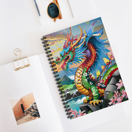 Chinese Dragon Spiral Notebook - Ruled Line