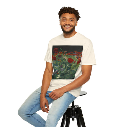 Poppies (A Study of Poppies for Carnation, Lily, Lily, Rose) by John Singer Sargent Unisex Garment-Dyed T-shirt
