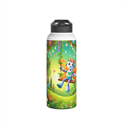 Robot Fairy Stainless Steel Water Bottle, Standard Lid