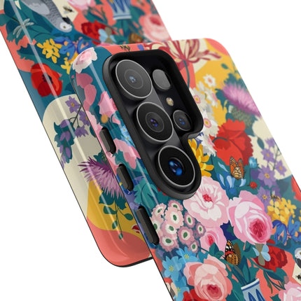Floral Vanitas Phone Case – Parrot & Porcelain Splendor