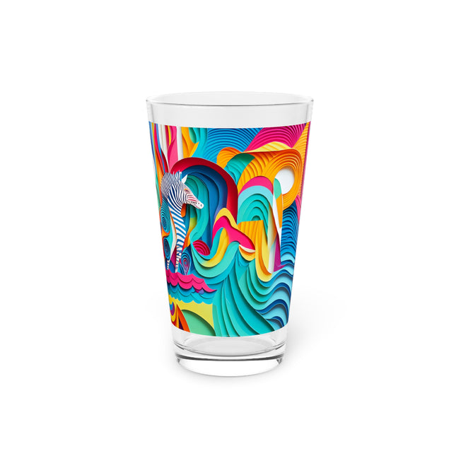 Surfing Zebra Glass, 16oz