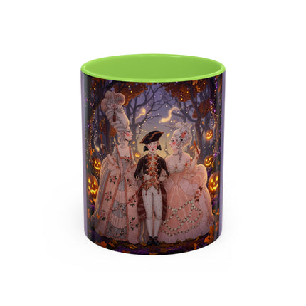 🎃🌙 The Midnight Court Of Pumpkin Grove Colorful Mug – Elegant Halloween Masquerade
