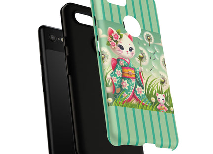 Geisha Kitten and the Dandelion Phone Cases