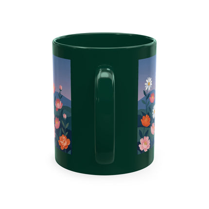 🌸🎭 The Lady Of The Floral Masquerade Garden Ceramic Mug – Art Deco Fashion Whimsy