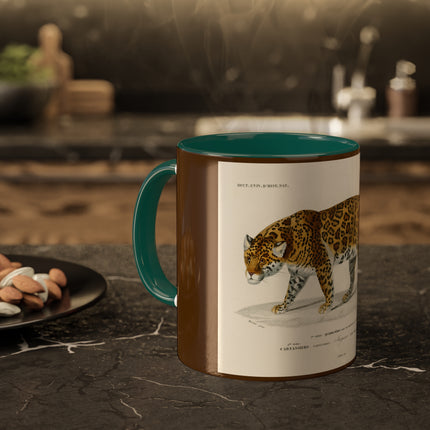Jaguar by Charles Dessalines D' Orbigny Colorful Mugs, 11oz