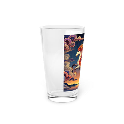Flame-Winged Horse at Sunset  Glass, 16oz