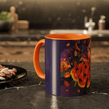 🐈‍⬛🎃 The Black Cat Witch Of Pumpkin Manor Colorful Mug – Whimsical Halloween Charm