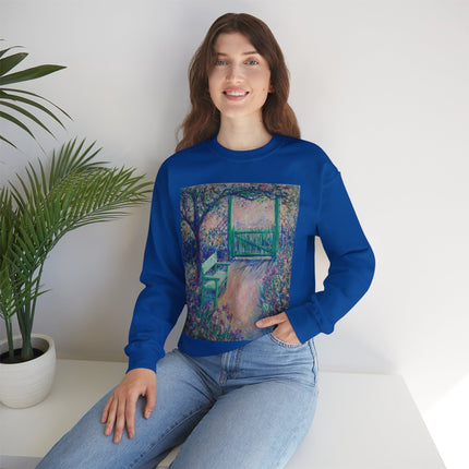 The Artist’s Garden (The Green Chair) by Theodore Earl Butler Heavy Blend™ Crewneck Sweatshirt