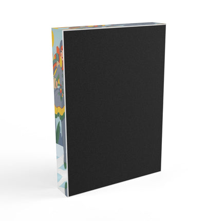 ❄️🌼 The Winter Flower Wanderer Acrylic Art Block – Colorful Art Deco Snow Fantasy