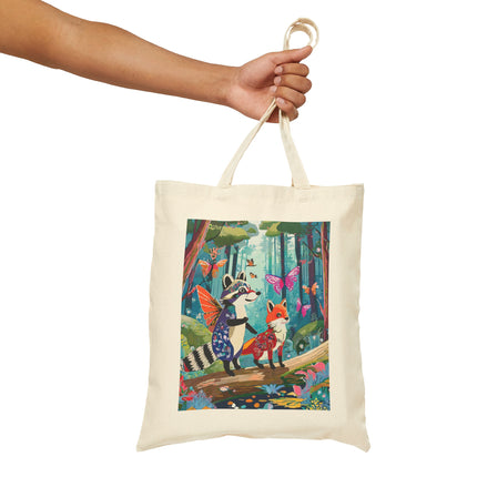 Whimsical Woodland Cotton Canvas Tote Bag