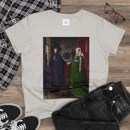 Arnolfini Portrait by Jan Van Eyck Women's Midweight Cotton Tee