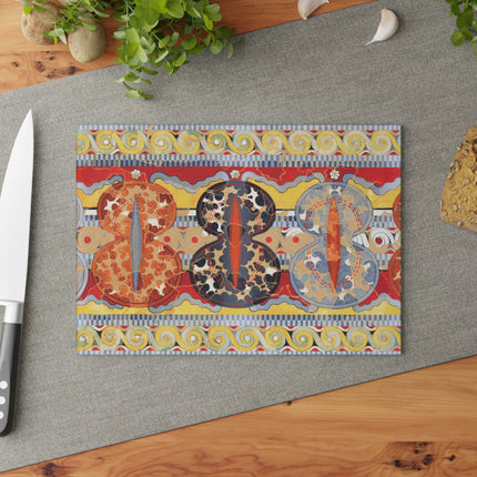 Reproduction of the Shield Frieze by Emile Gilliéron Glass Cutting Board