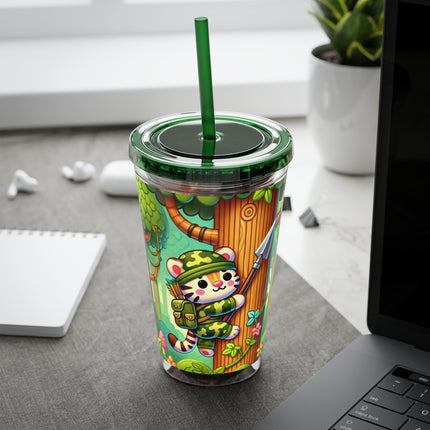 Stealthy Stripes Sunsplash Tumbler with Straw, 16oz
