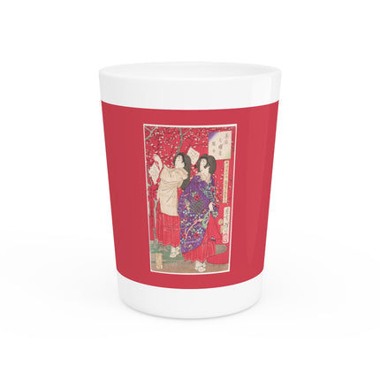 Wood for the Plum Tree by Tsukioka Yoshitoshi Ceramic Shot Glass