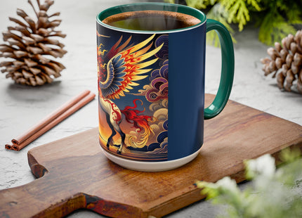 Flame-Winged Horse at Sunset Colorful Mugs (11oz, 15oz)