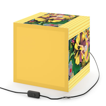 Enchanted Pansy Elegance Light Cube Lamp