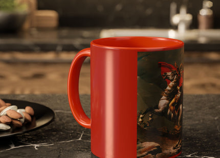 Napoleon Crossing the Alps by Jacques-Louis David Colorful Mugs (11oz, 15oz)