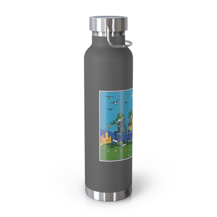 Frog and Beetle Band Copper Vacuum Insulated Bottle, 22 oz