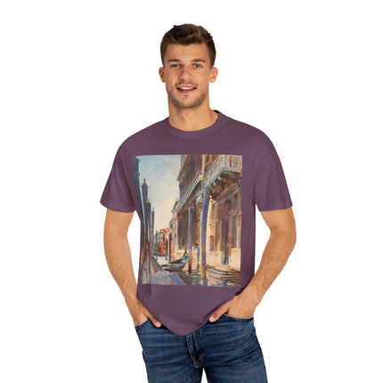 Gondola Moorings on the Grand Canal by John Singer Sargent  Unisex Garment-Dyed T-shirt