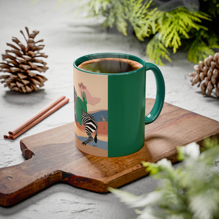 Zebra Rider Colorful Mugs – Safari Chic & Art Deco Adventure