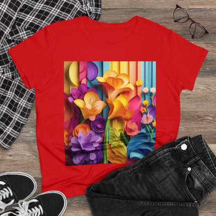 The Graceful Freesia Women's Midweight Cotton Tee