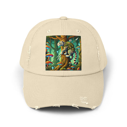 Silent Stripes Unisex Distressed Cap