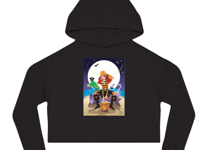 Moonlit Pirate Halloween Women’s Cropped Hooded Sweatshirt