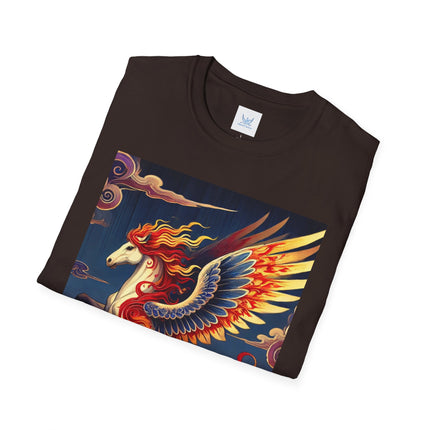 Flame-Winged Horse at Sunset Softstyle T-Shirt