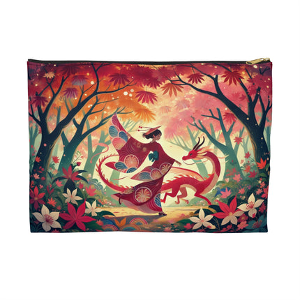 The Dragon Fairy’s Dance Flat Pouch – Spring Fire, Grace & Enchanted Motion