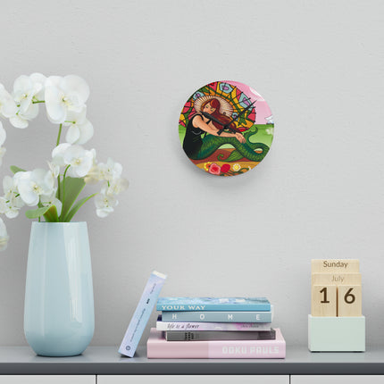 Siren Serenade by Carlo Chiostri Acrylic Wall Clock, Round and Square