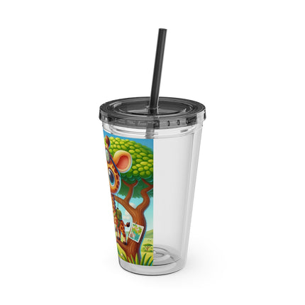 Giraffe Lookout Sunsplash Tumbler with Straw, 16oz