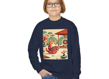 Archer Kitten in the Zen Garden Youth Crewneck Sweatshirt