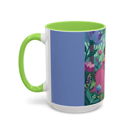 The Lady Of The Enchanted Mirror Colorful Mugs – Art Deco Botanical Elegance