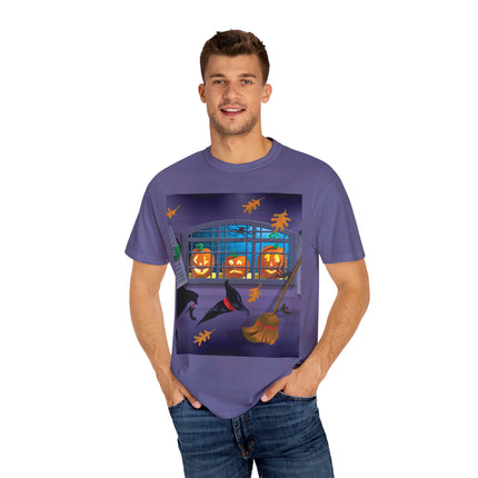Whimsical Halloween Mischief Unisex Garment-Dyed T-shirt